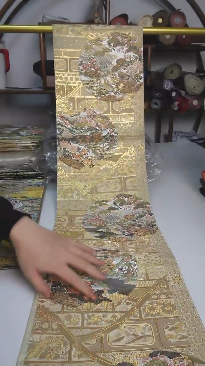 【闪购商品】织绣59西阵织六通花鸟