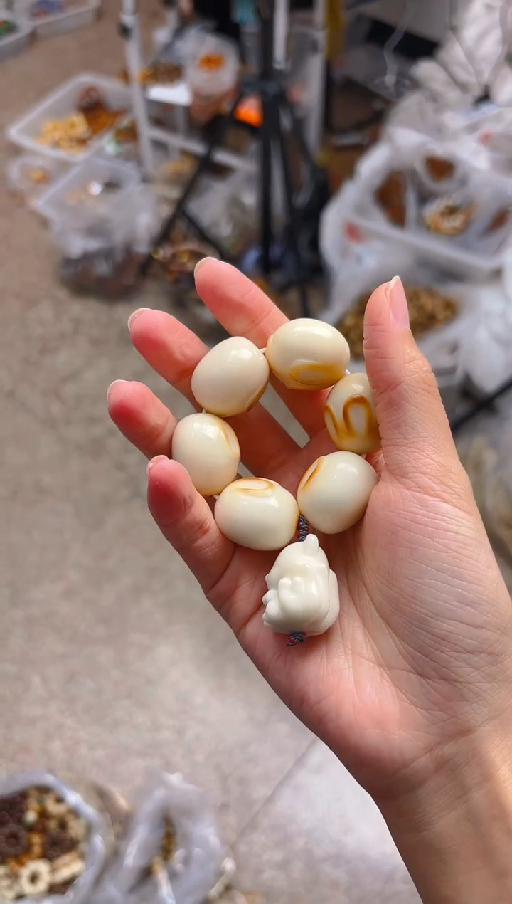 吊坠菩提根/象牙果新款馒头兔手捻 白色凤九