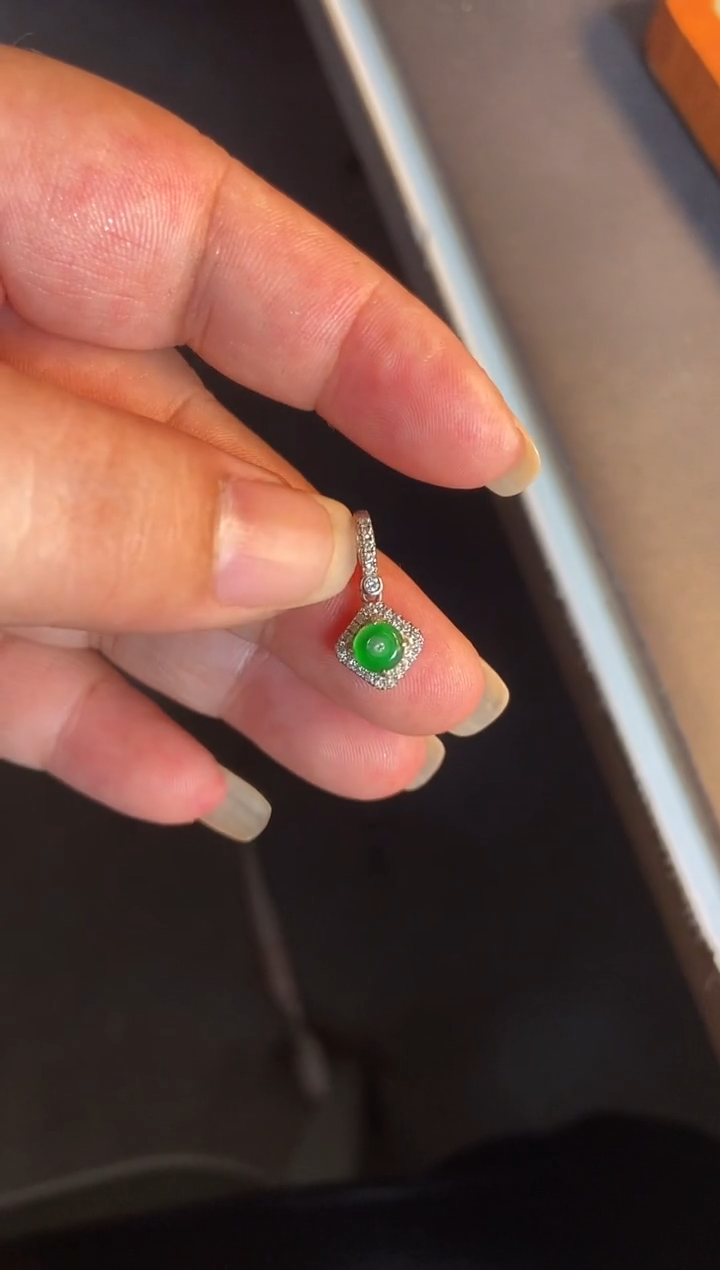 吊坠(不含链)银S925镶嵌翡翠1