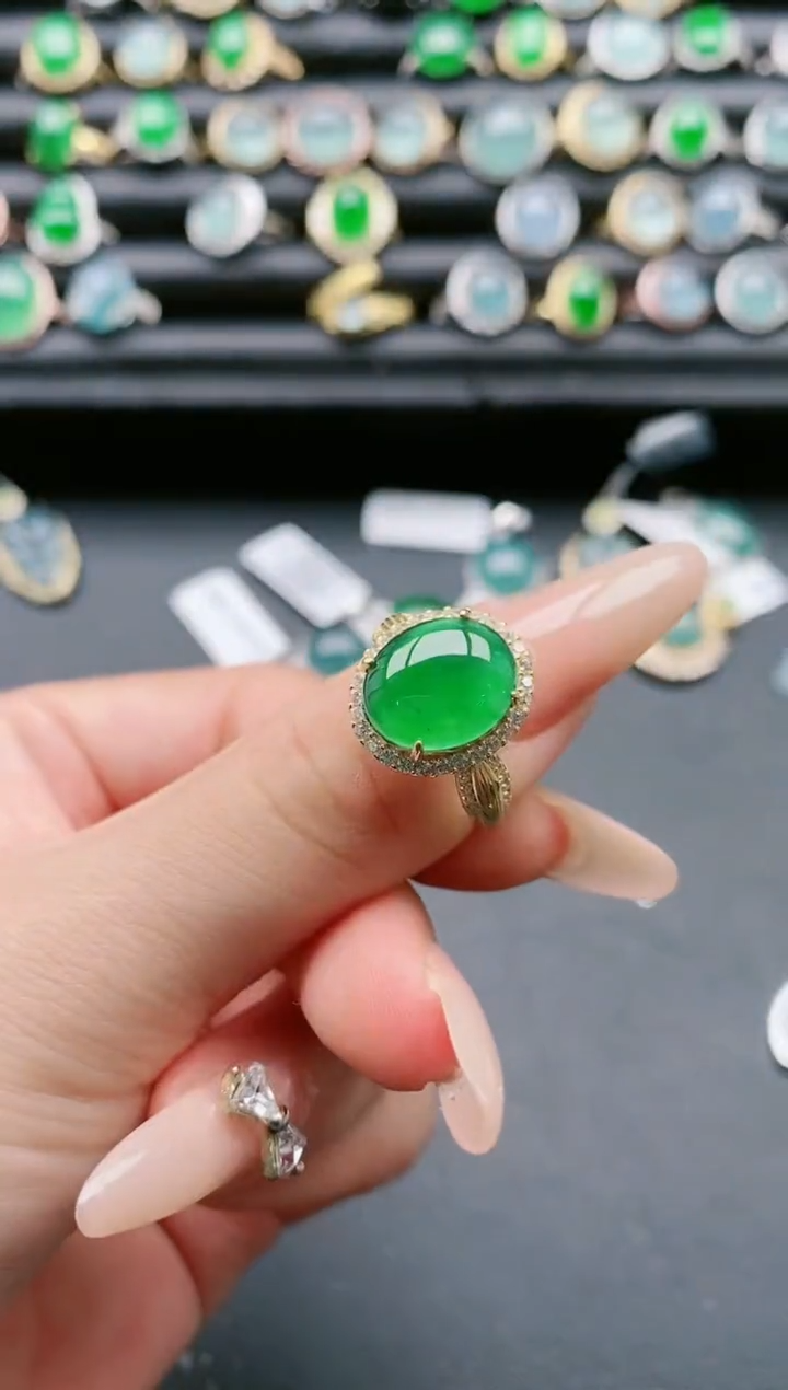 【闪购商品】翡翠戒指银S925镶嵌11111111