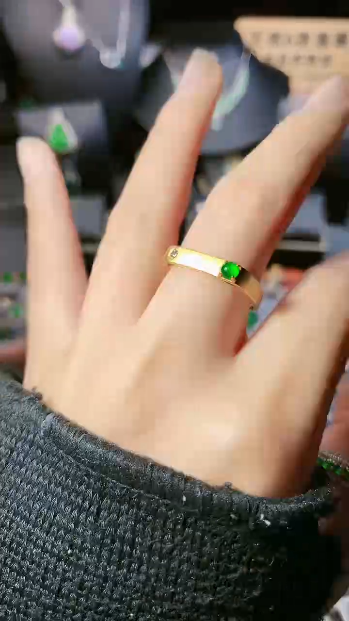 【闪购商品】翡翠戒指银S925镶嵌戒指