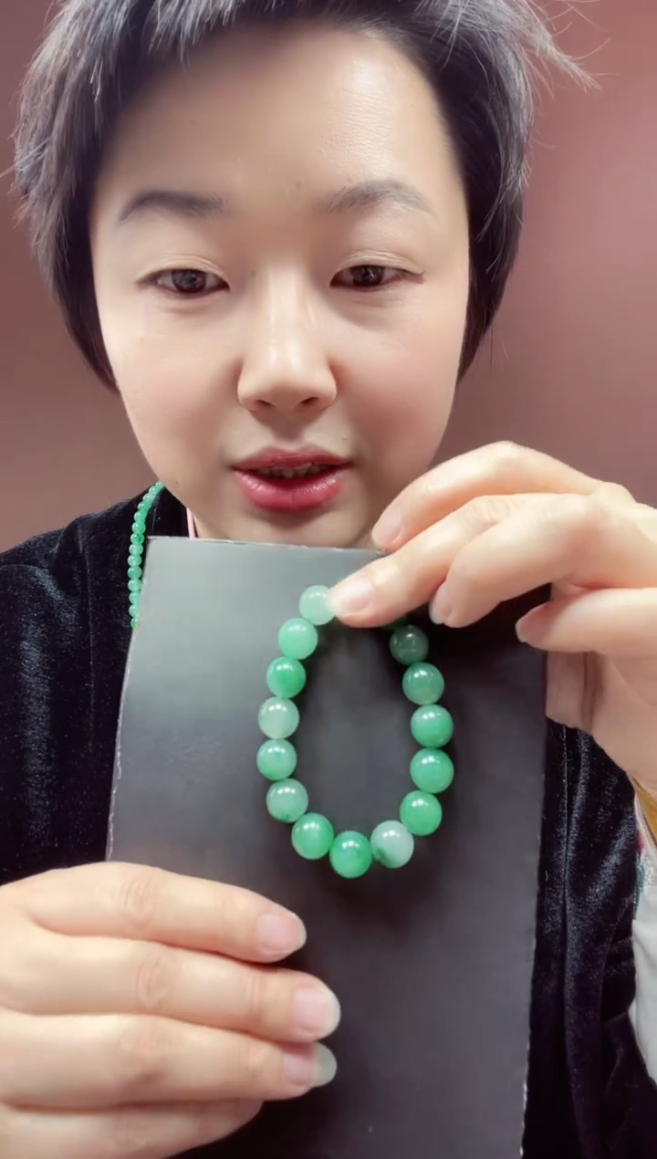 【闪购商品】石英质玉未镶嵌手链11m有天然属性