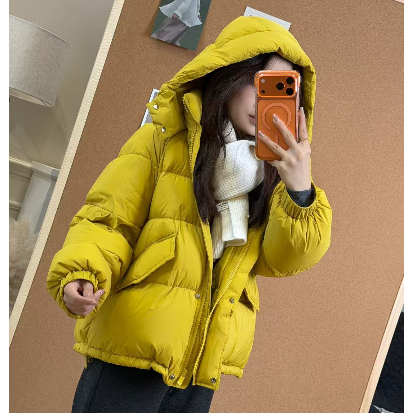 润秀定制黄色连帽外套YR4370