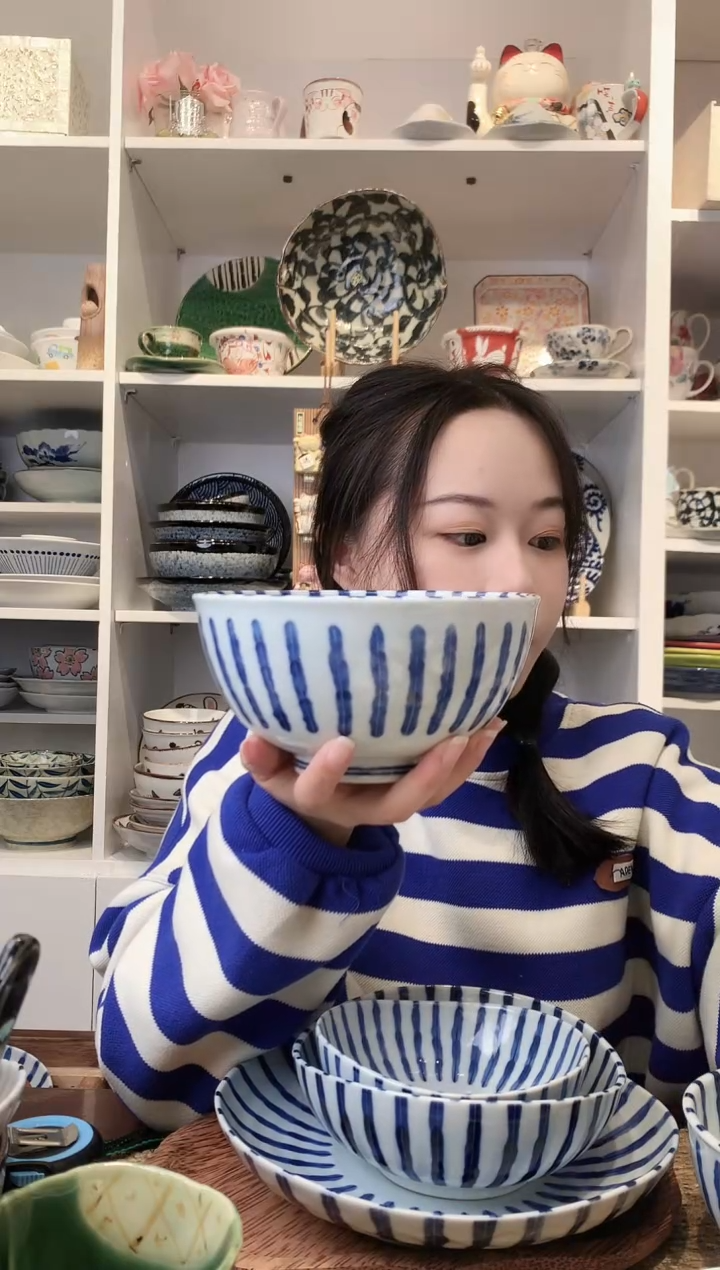 陶瓷浓十草16cm面碗