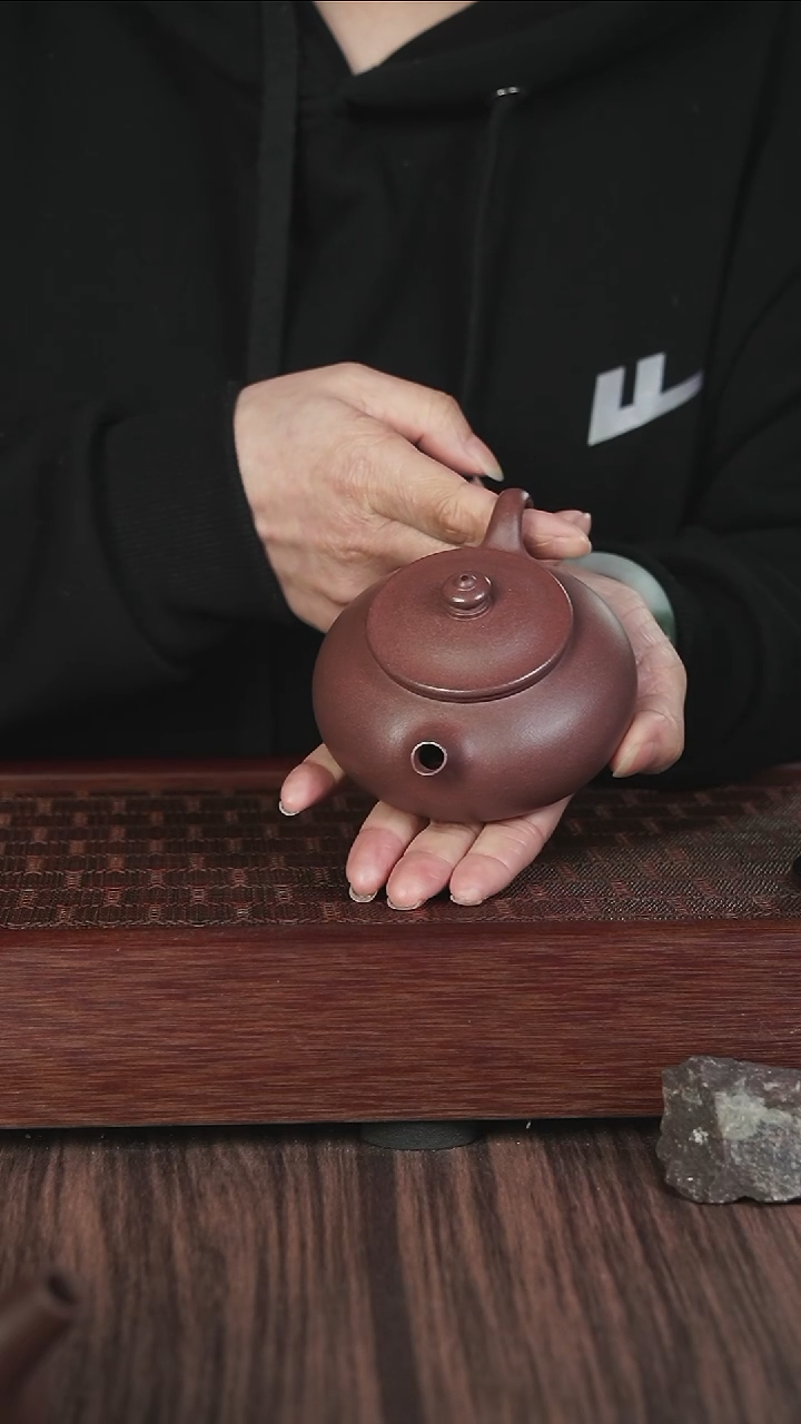 紫砂茶壶新品 紫泥  寒江
