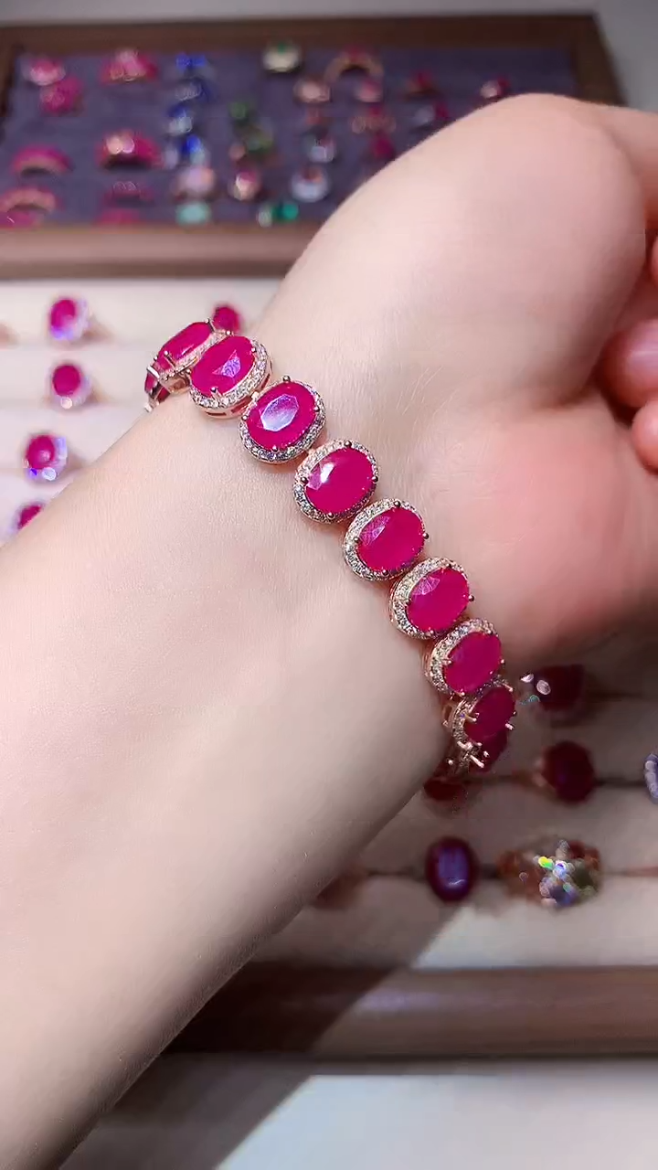 【闪购商品】红宝石手链银S925镶嵌00000