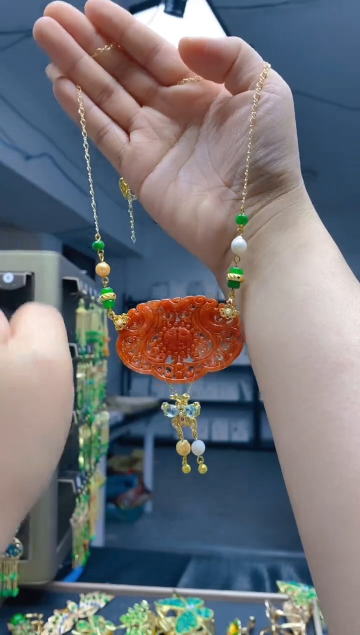 【闪购商品】翡翠耳饰合金0390翡翠锁骨链