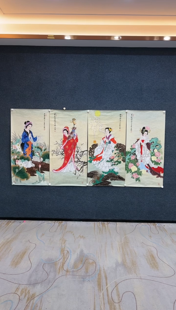 【闪购商品】国画2.9-艺术-冯高翔-四条屏-022