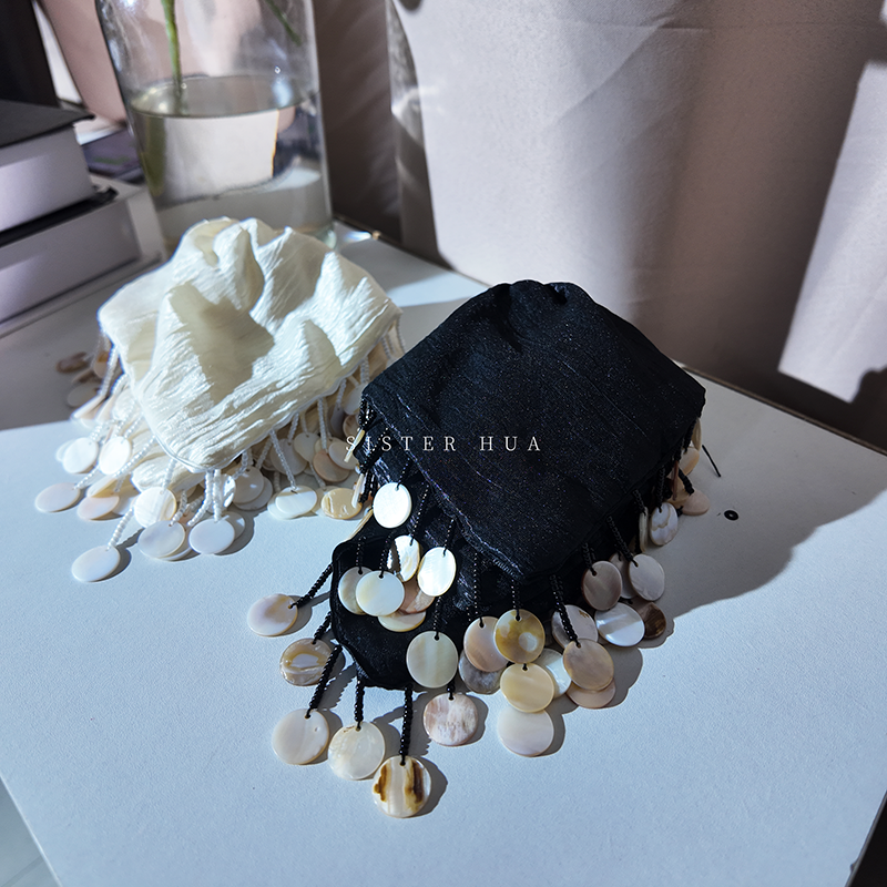 【海风贝舞方巾】甜美风朋克风瑞丽风原创设计发圈优雅丝绒头饰