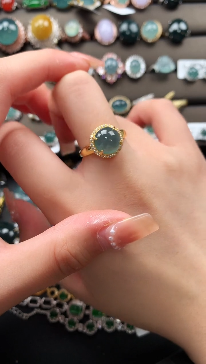 【闪购商品】翡翠戒指银S925镶嵌52112514