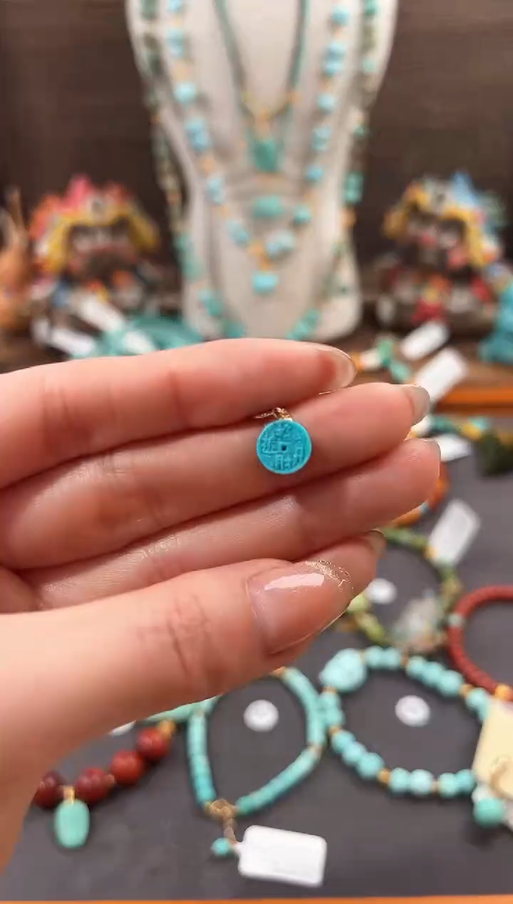 【闪购商品】绿松石提溜18K金镶嵌绿松石提溜