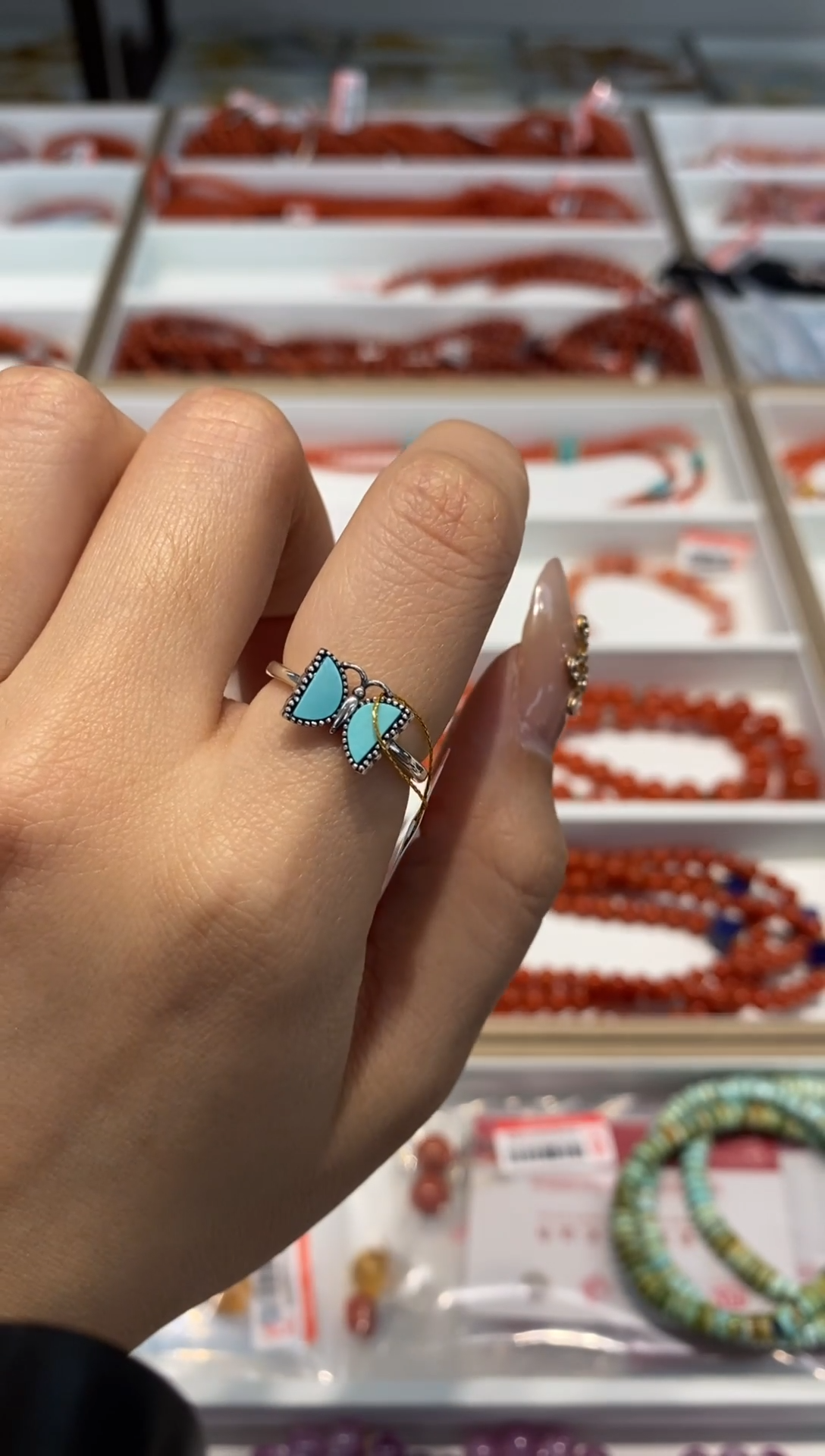 【闪购商品】绿松石戒指银S925镶嵌戒指