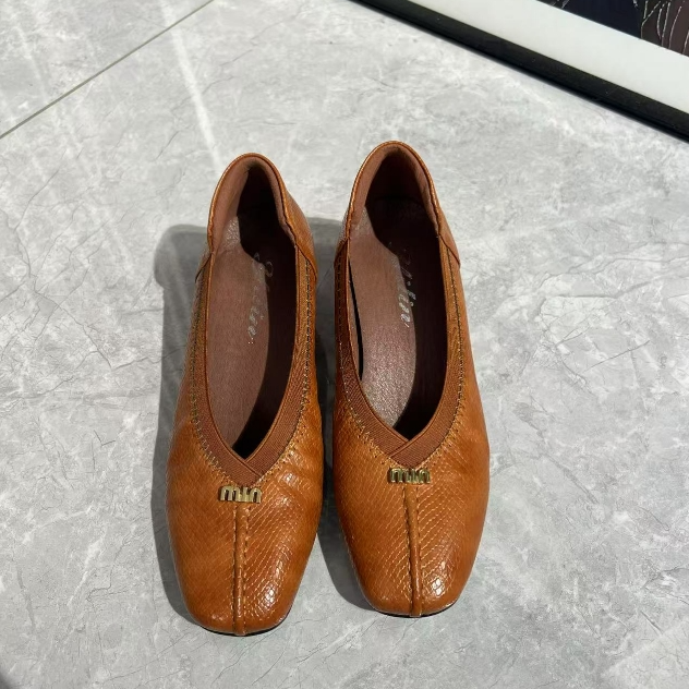 【敏敏家】复古风女方头女鞋一脚蹬单鞋607-62款