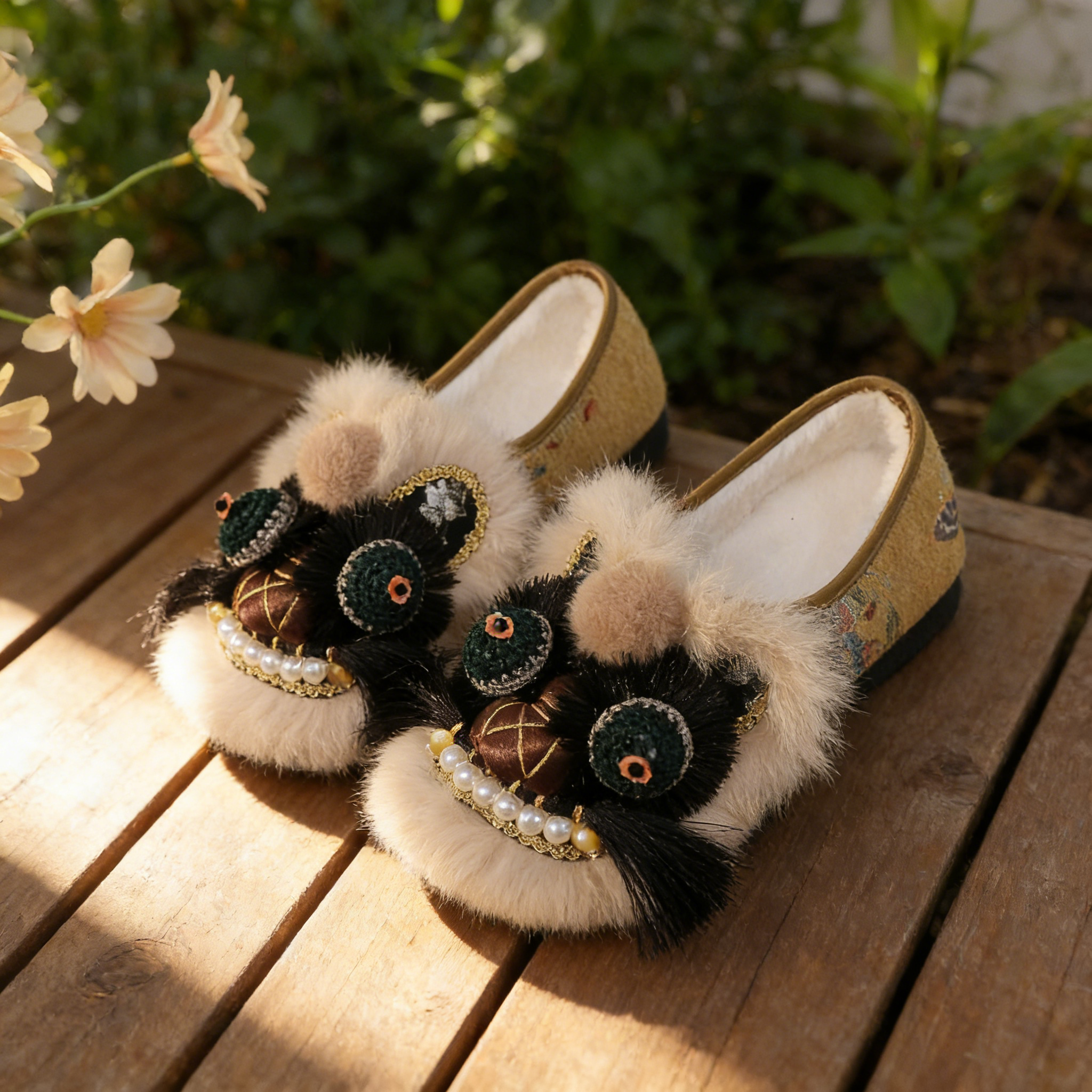 非遗手工国潮虎头鞋女成人中式绣花鞋复古平底单鞋软底老北京布鞋