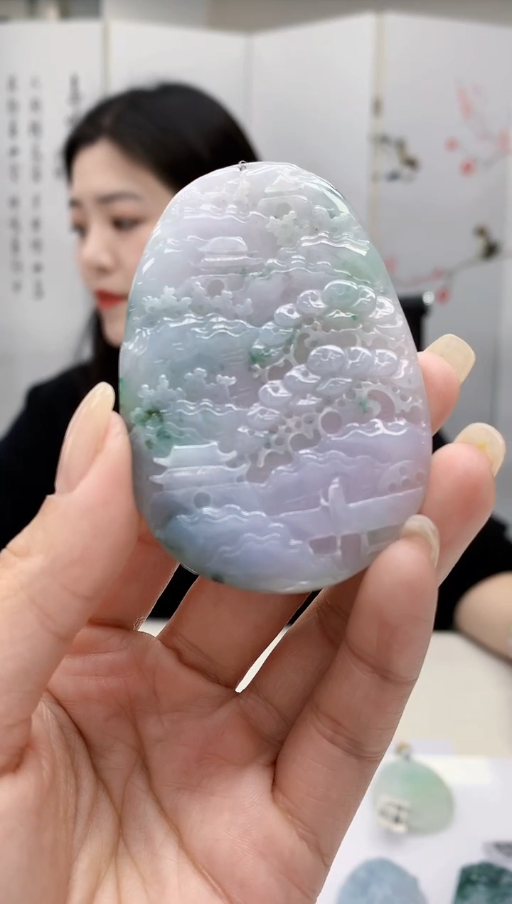 【闪购商品】定制翡翠未镶嵌0405lr-毛货挂件19