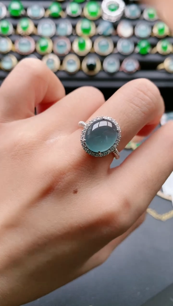 【闪购商品】翡翠戒指银S925镶嵌1111111