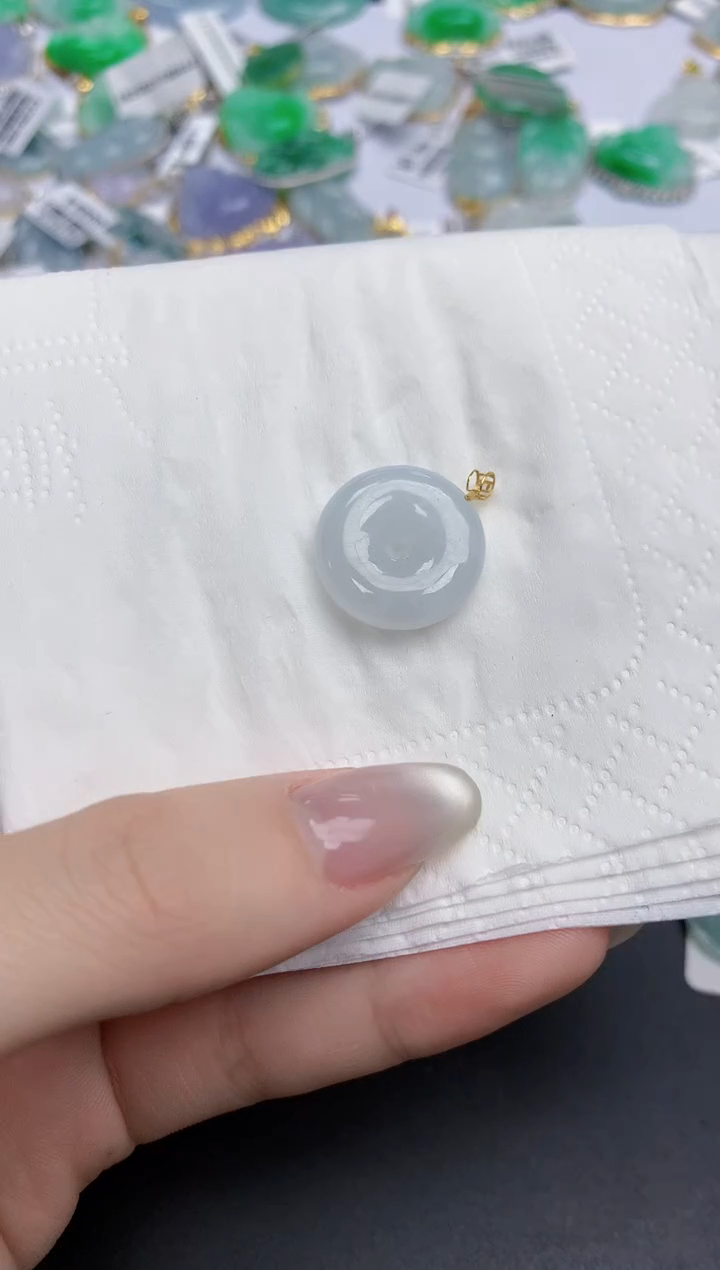 【闪购商品】翡翠颈饰18K金镶嵌天然缅甸翡翠A货