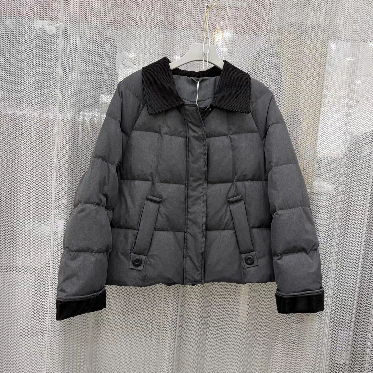 冬季韩系撞色翻领短款棉服女休闲百搭宽松显瘦保暖加厚外套