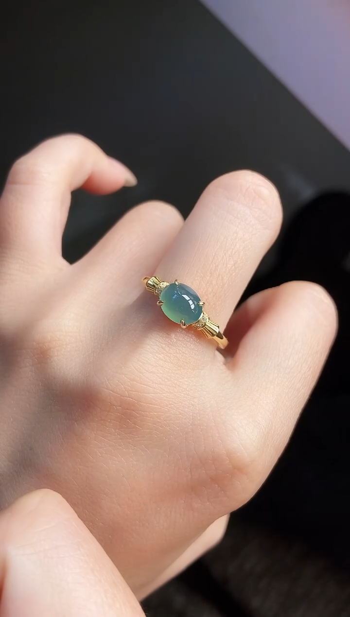 银S925镶嵌戒指翡翠12