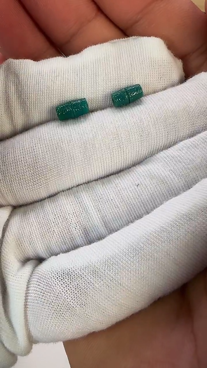 未镶嵌绿松石竹节一对竹节一对