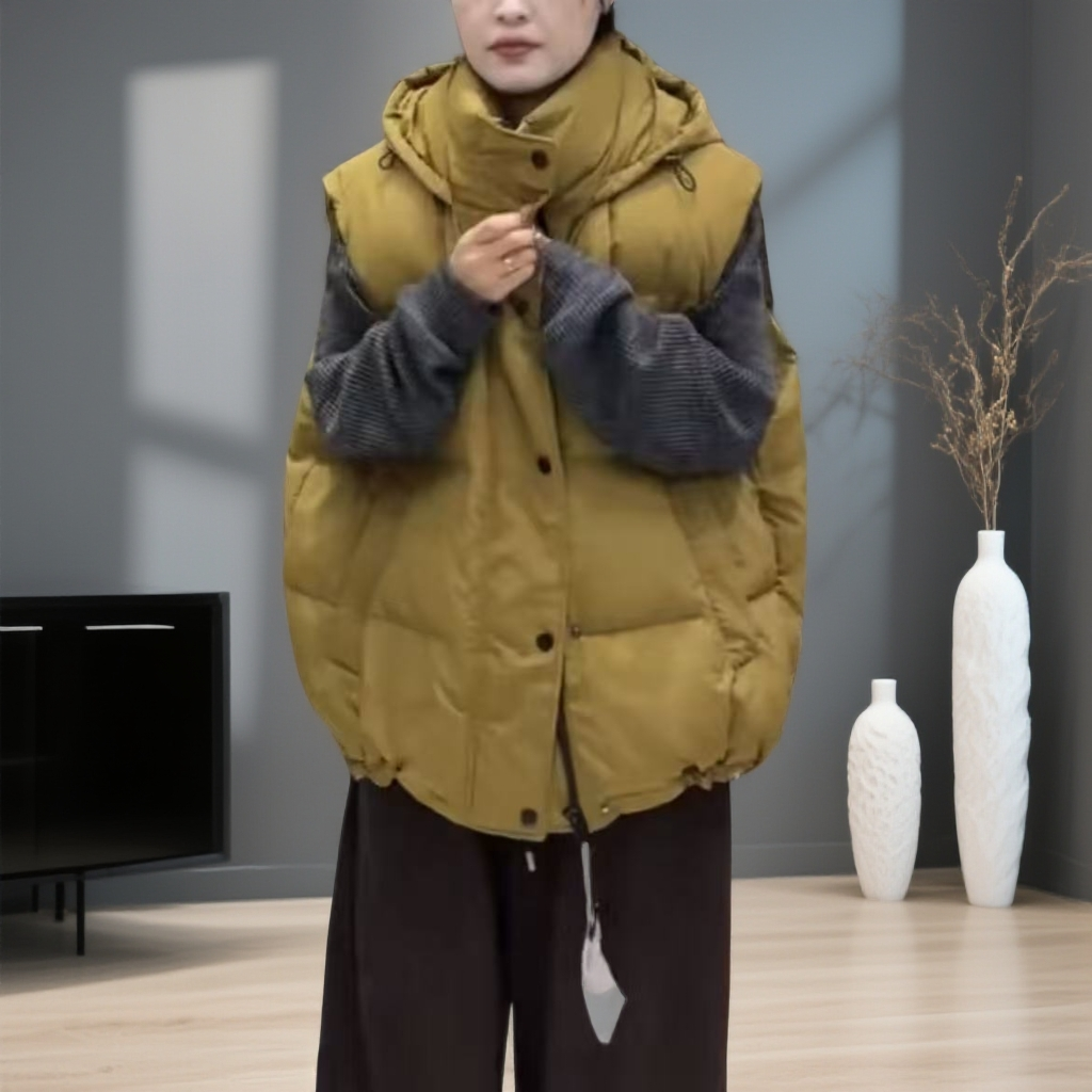 6339款大码女装2025厚款通勤连帽保暖拉链中长款秋冬韩版时尚休闲