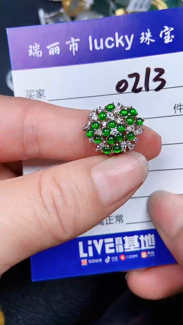 颈饰银S925镶嵌翡翠0213