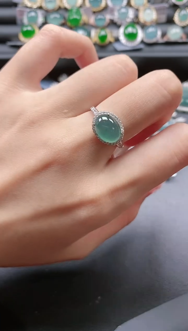 【闪购商品】翡翠戒指银S925镶嵌51151