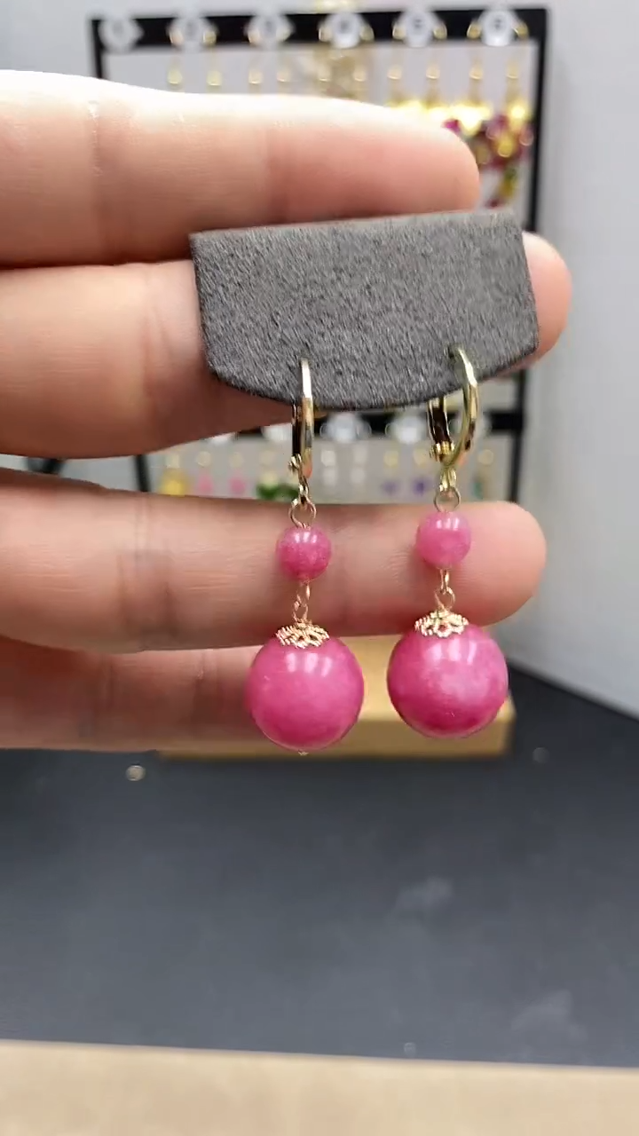 【闪购商品】水晶耳饰银S925镀金镶嵌尺寸14mm耳扣Z