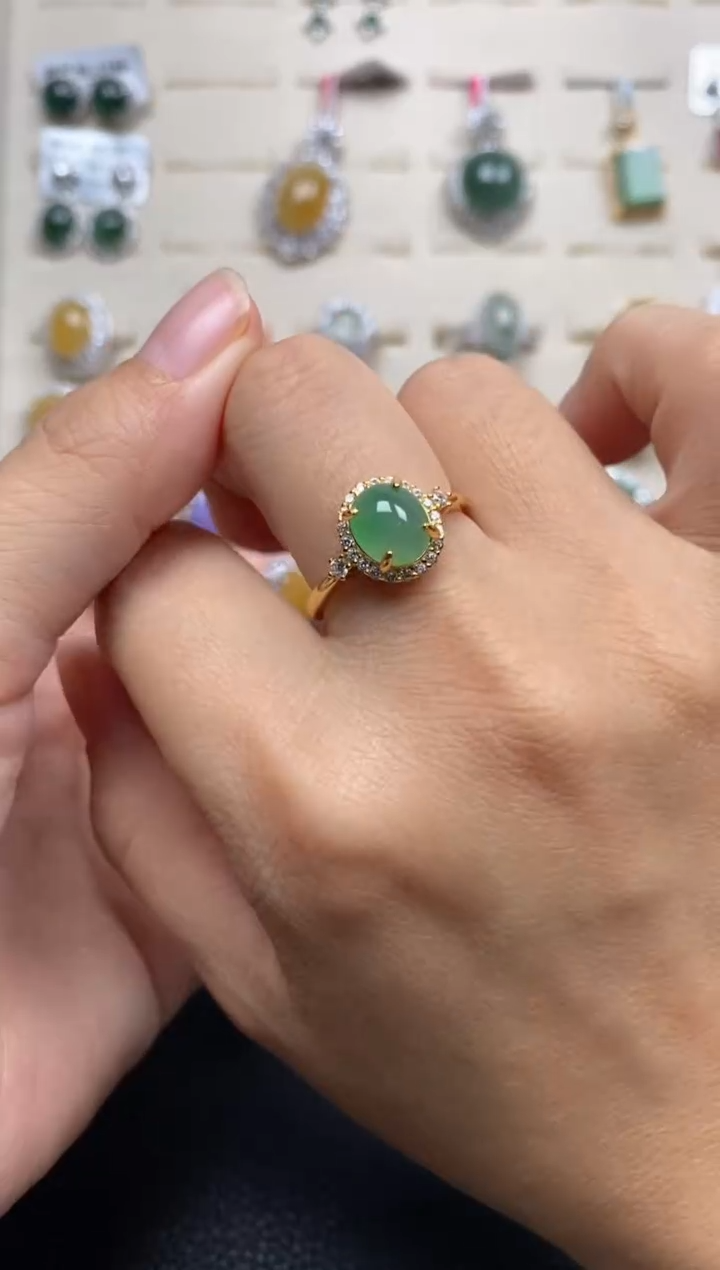 【闪购商品】翡翠戒指银S925镶嵌111111