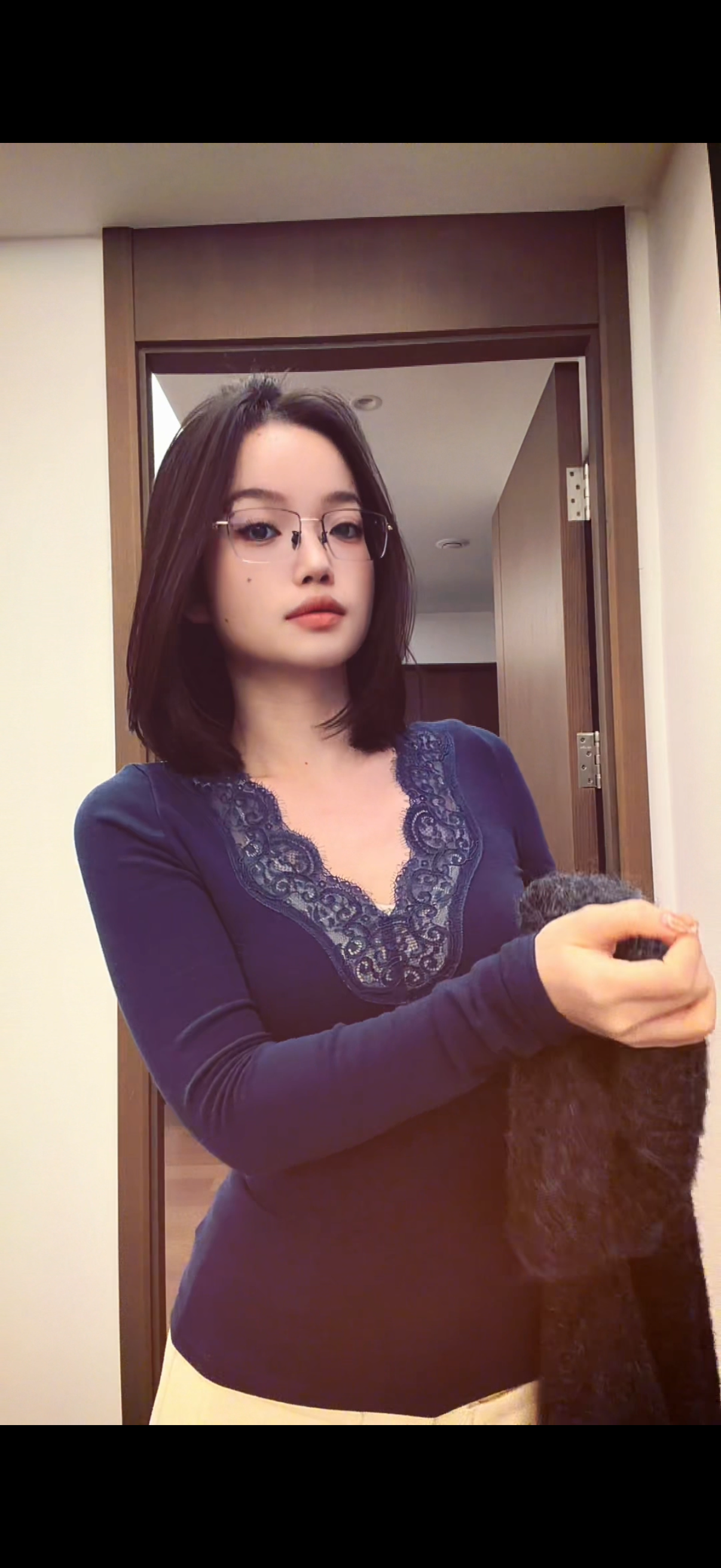 Yoen shop轻职风长袖T恤保暖加厚秋冬蕾丝