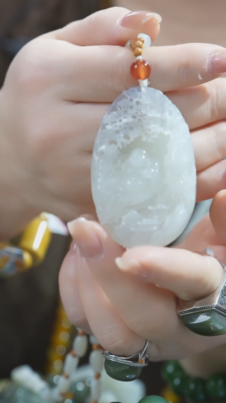 【闪购商品】和田玉吊坠未镶嵌山水佛公