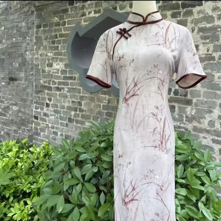 【兰溪】新款中国风修身复古优雅大方长款旗袍