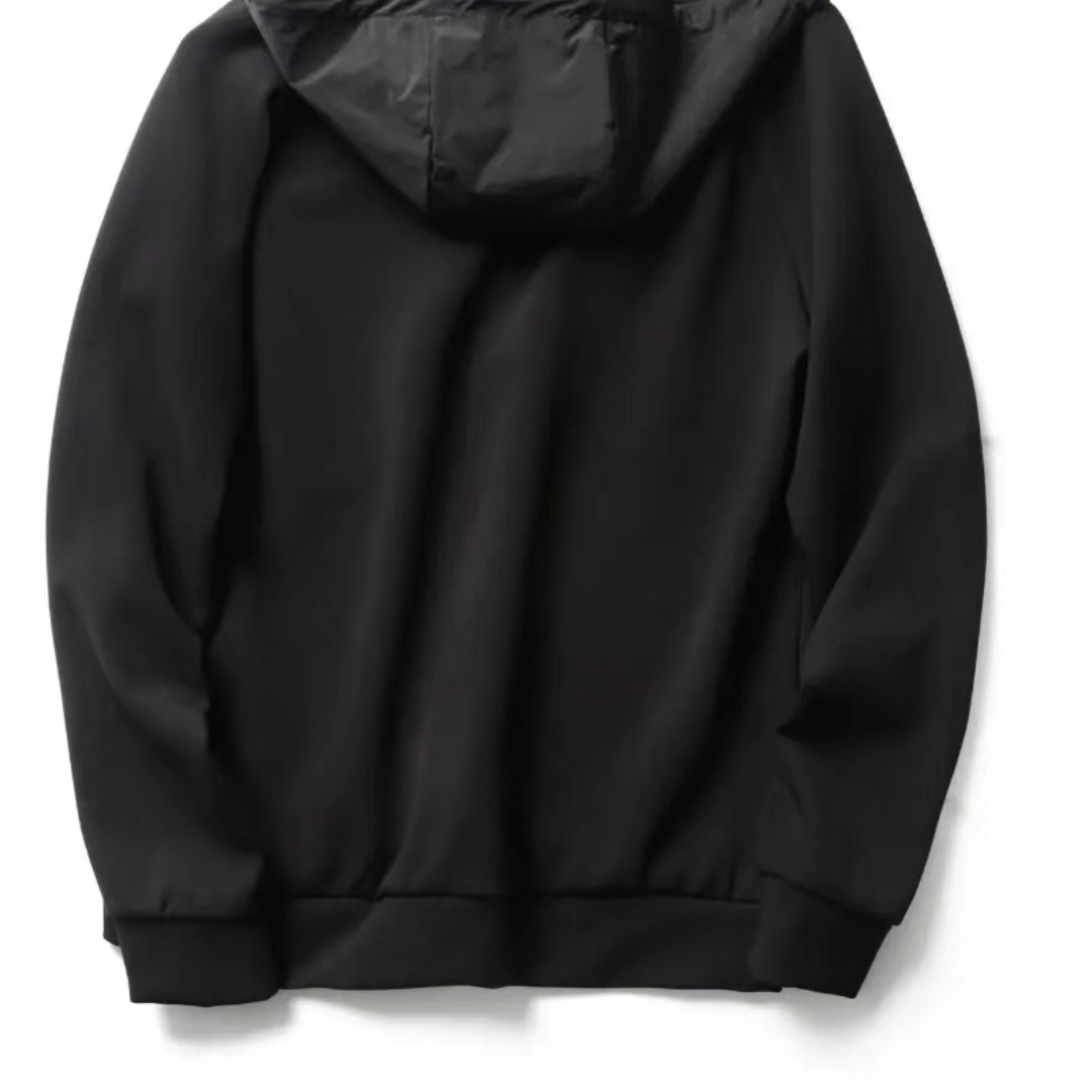 L蓝男连帽春秋休闲外套