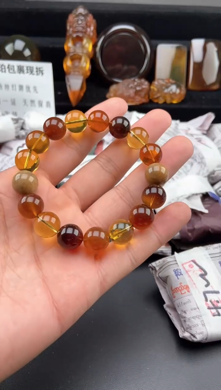 【闪购商品】琥珀手链未镶嵌多宝手串