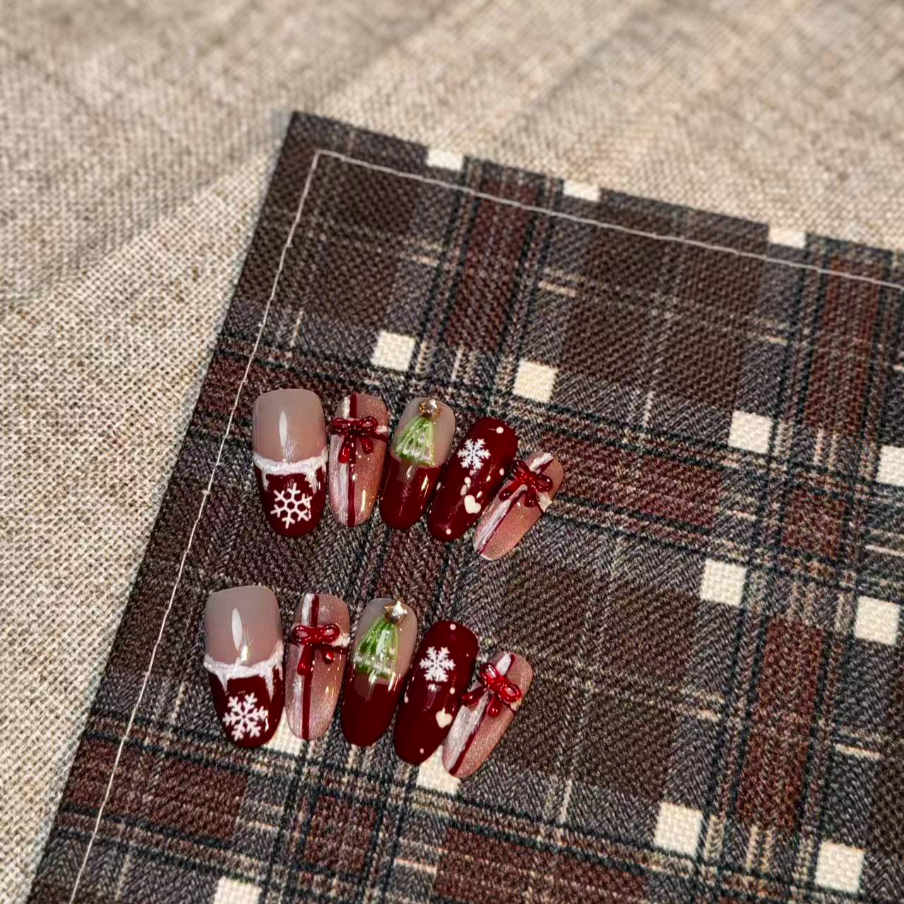 【直播链接】闪亮雪花圣诞树暖冬节日氛围感穿戴甲no退no换