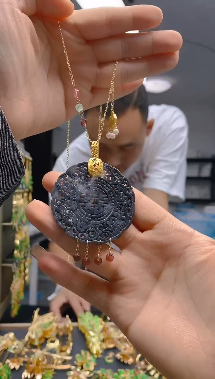 【闪购商品】翡翠耳饰合金0260翡翠锁骨链