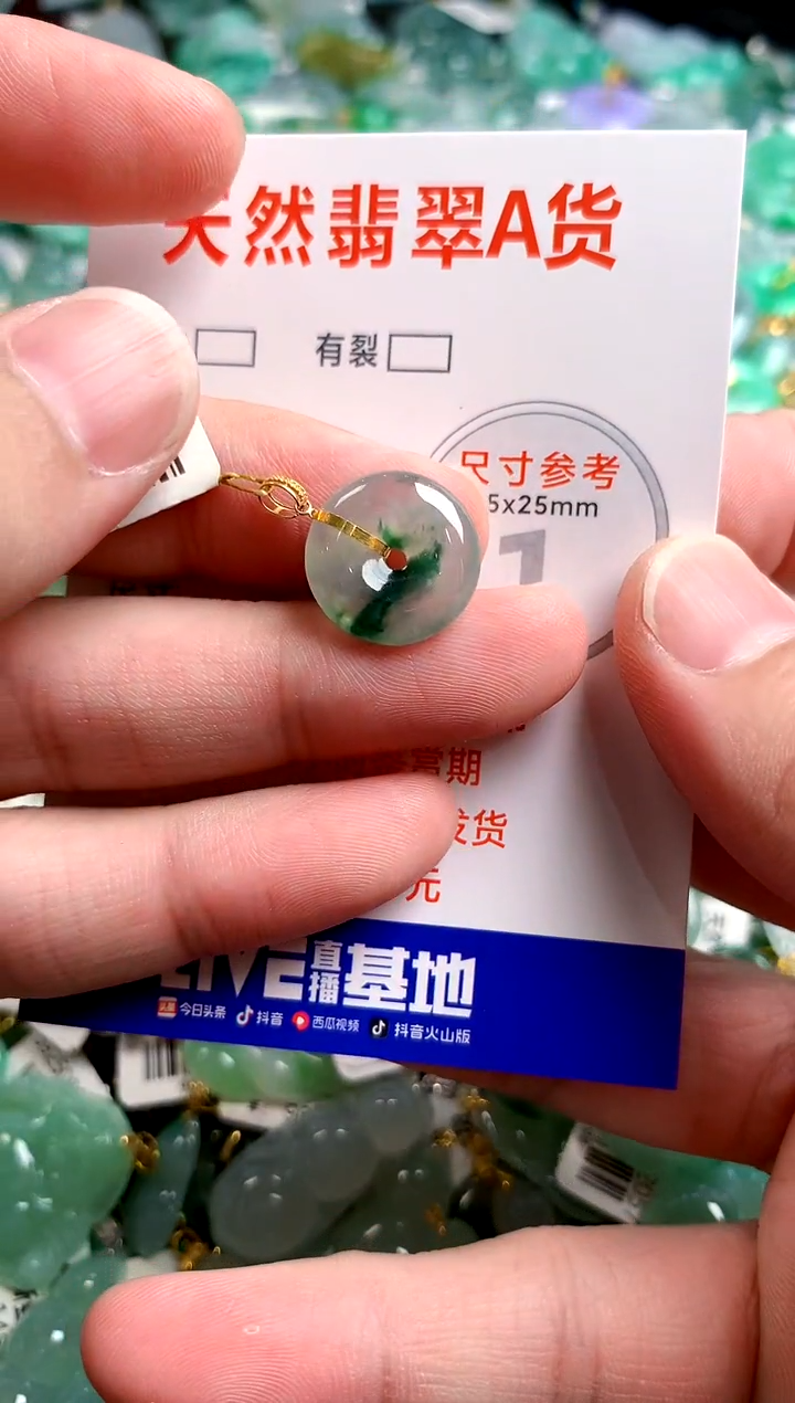 翡翠18K金镶嵌颈饰1003137437