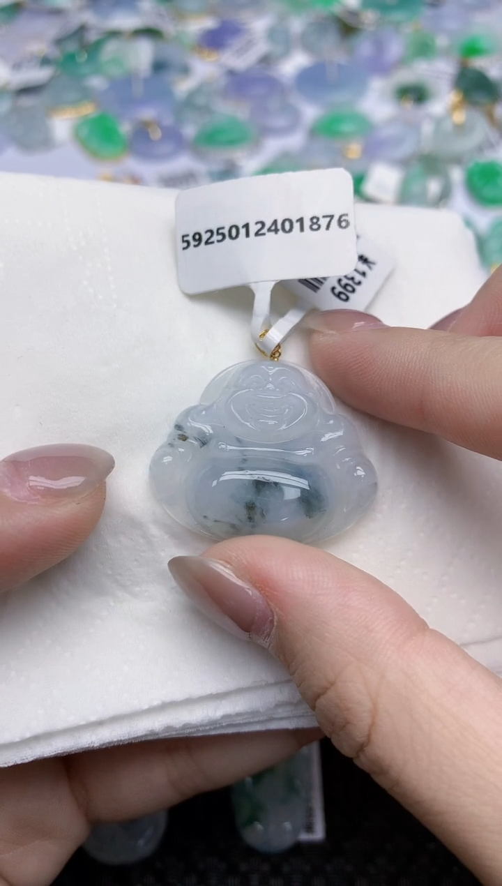 【闪购商品】翡翠颈饰18K金镶嵌天然翡翠A货