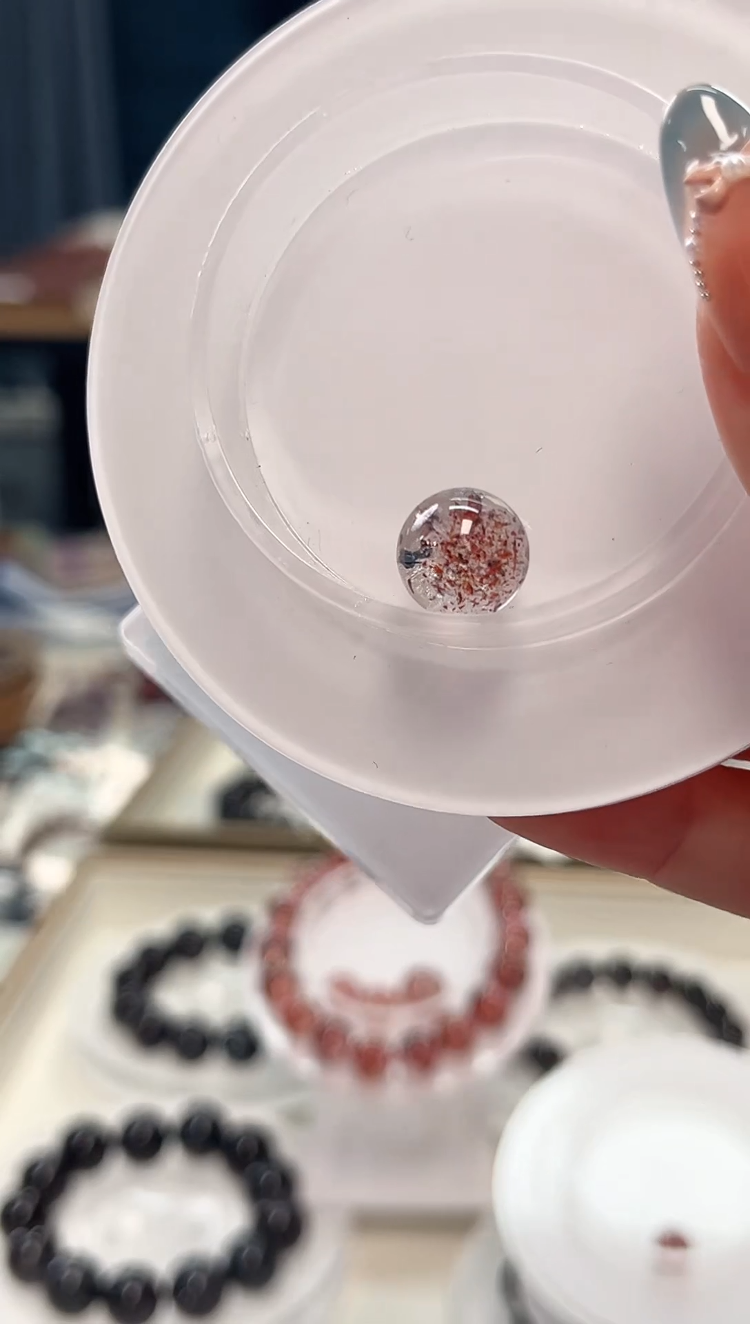 未镶嵌手串水晶金草莓超七单珠11.5mm【多样性发一】