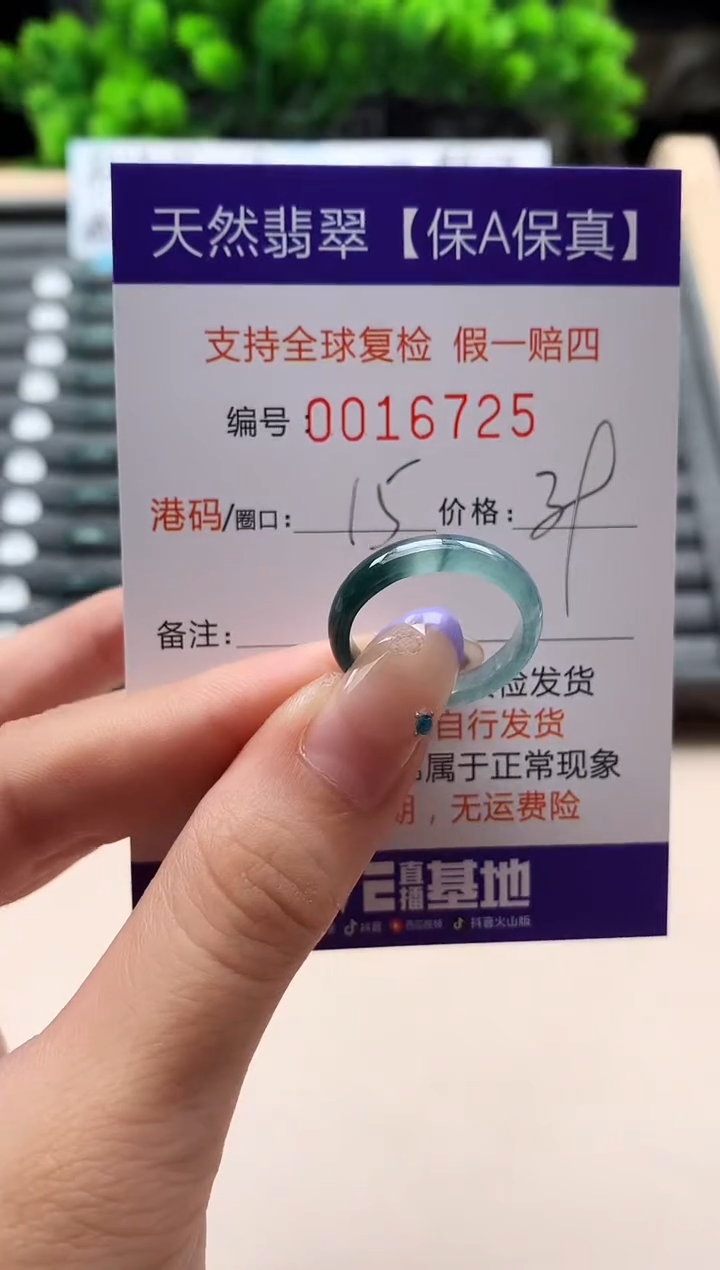 未镶嵌戒指翡翠天然  16725