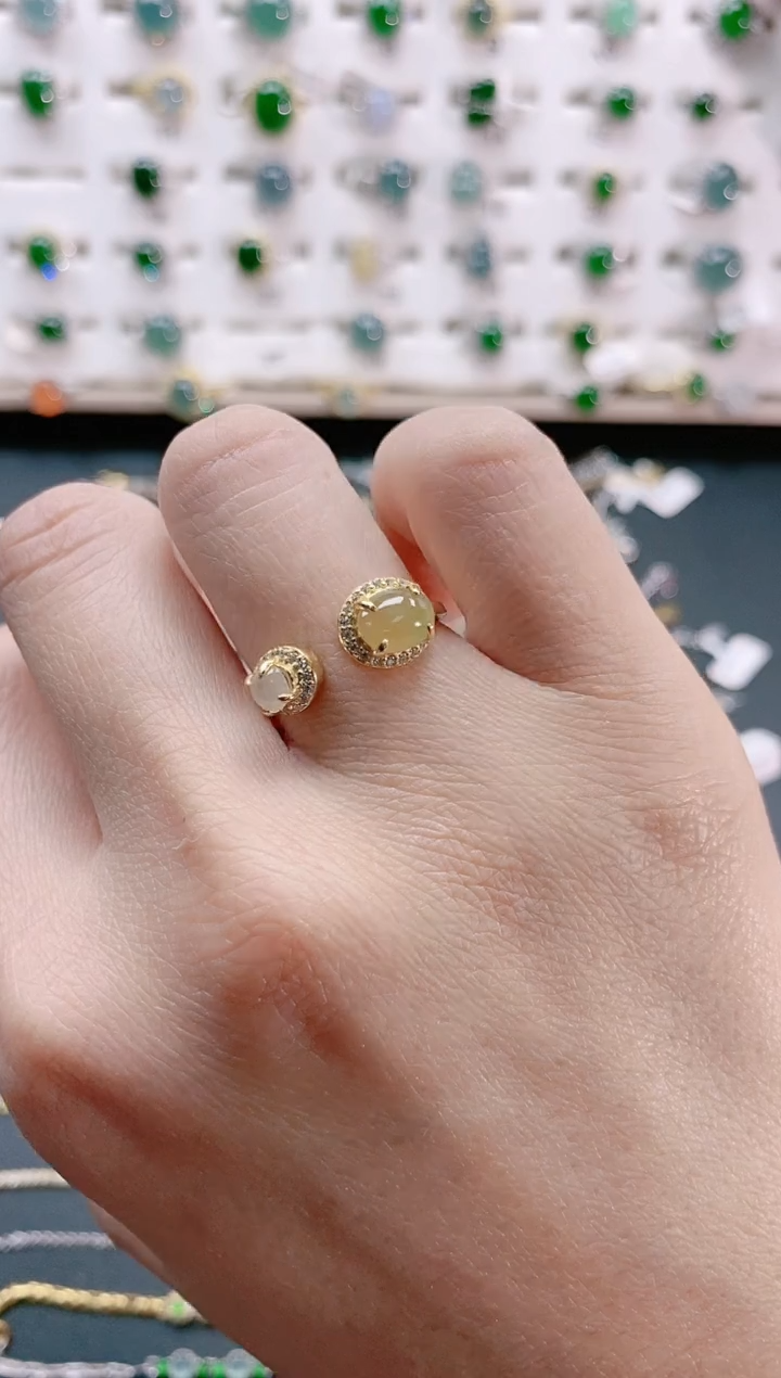 【闪购商品】翡翠戒指银S925镶嵌天然翡翠