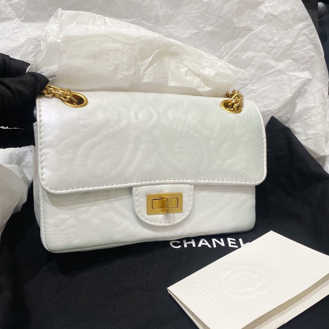 99新 Chanel/香奈儿 2.55大mini浮雕金扣链条包