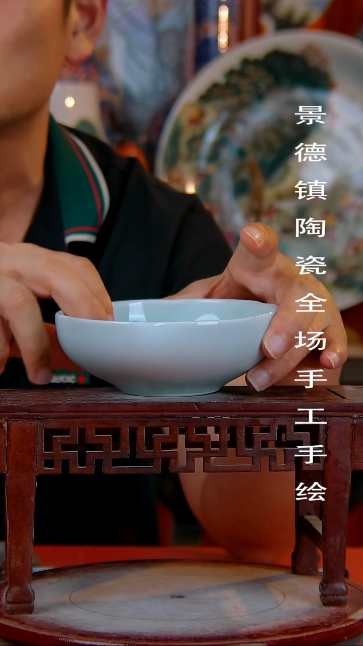 摆件手景德镇陶瓷 全场手工绘