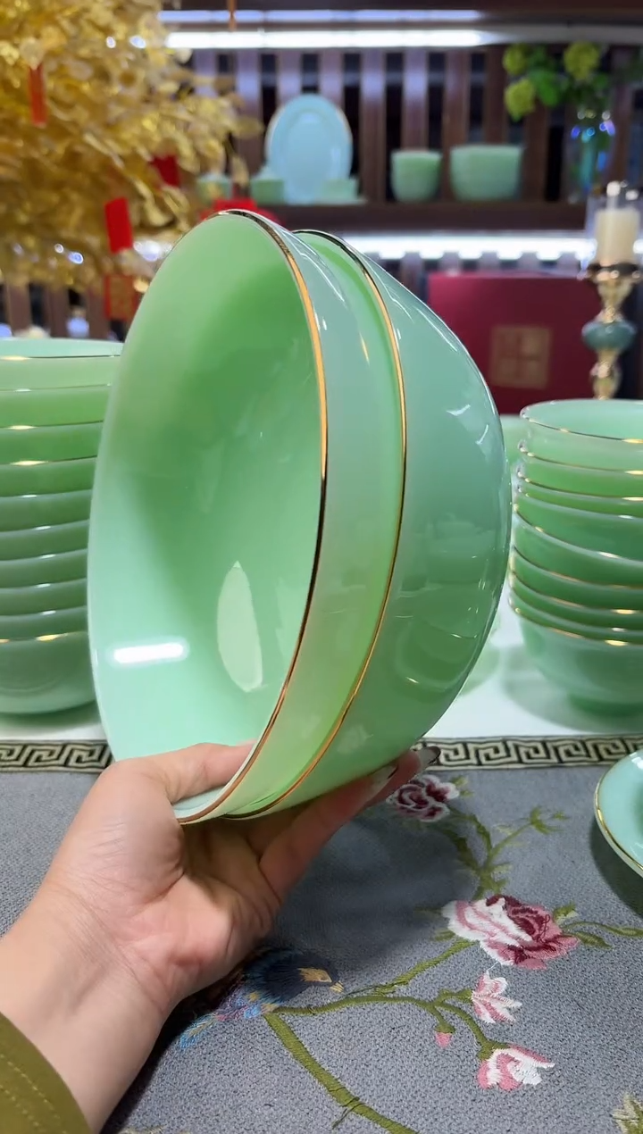 玉瓷8.5英寸大汤碗2只