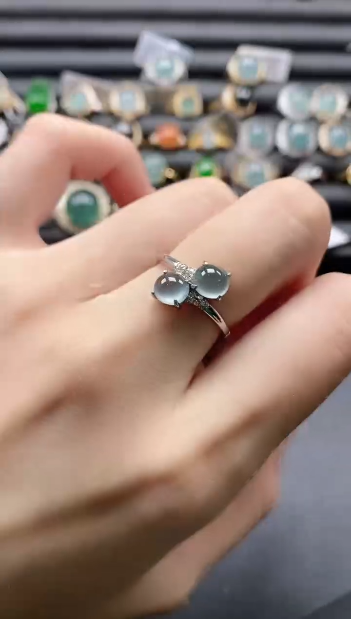 【闪购商品】翡翠戒指银S925镶嵌1111