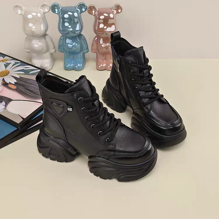 头层牛皮2343187066款增高马丁靴高帮鞋冬季防水台