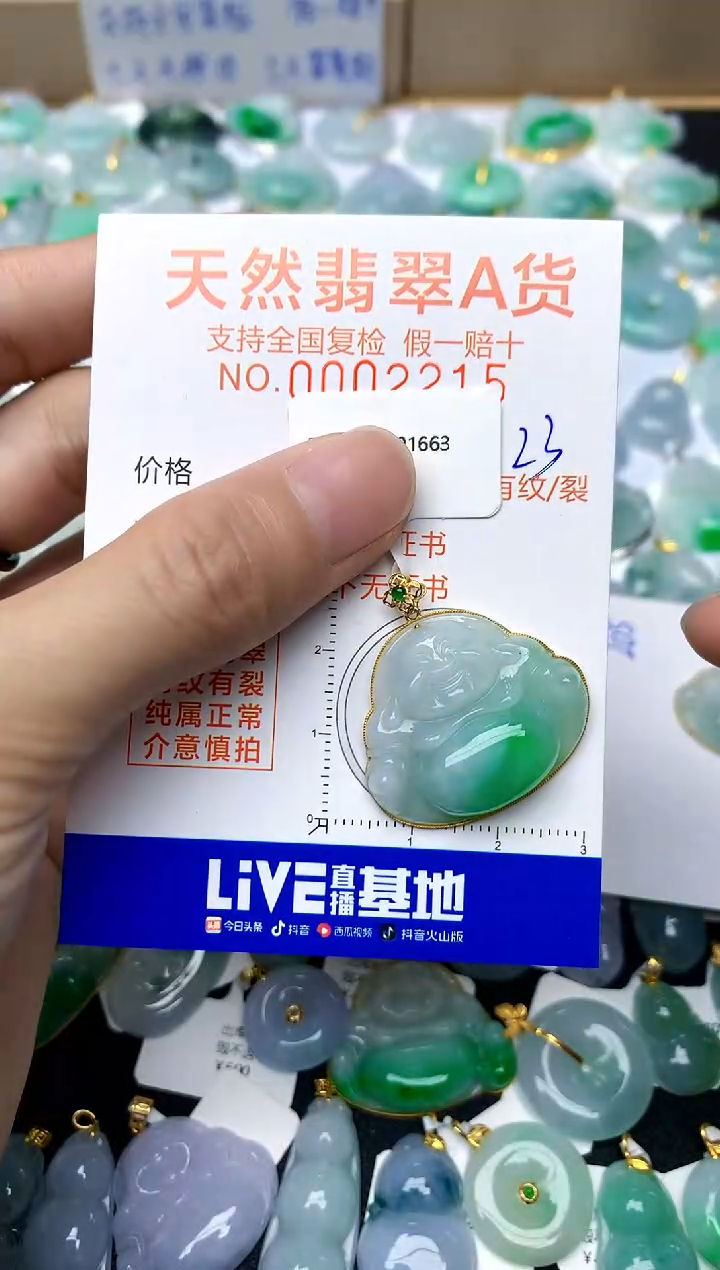 【闪购商品】翡翠颈饰18K金镶嵌23天然A货翡翠