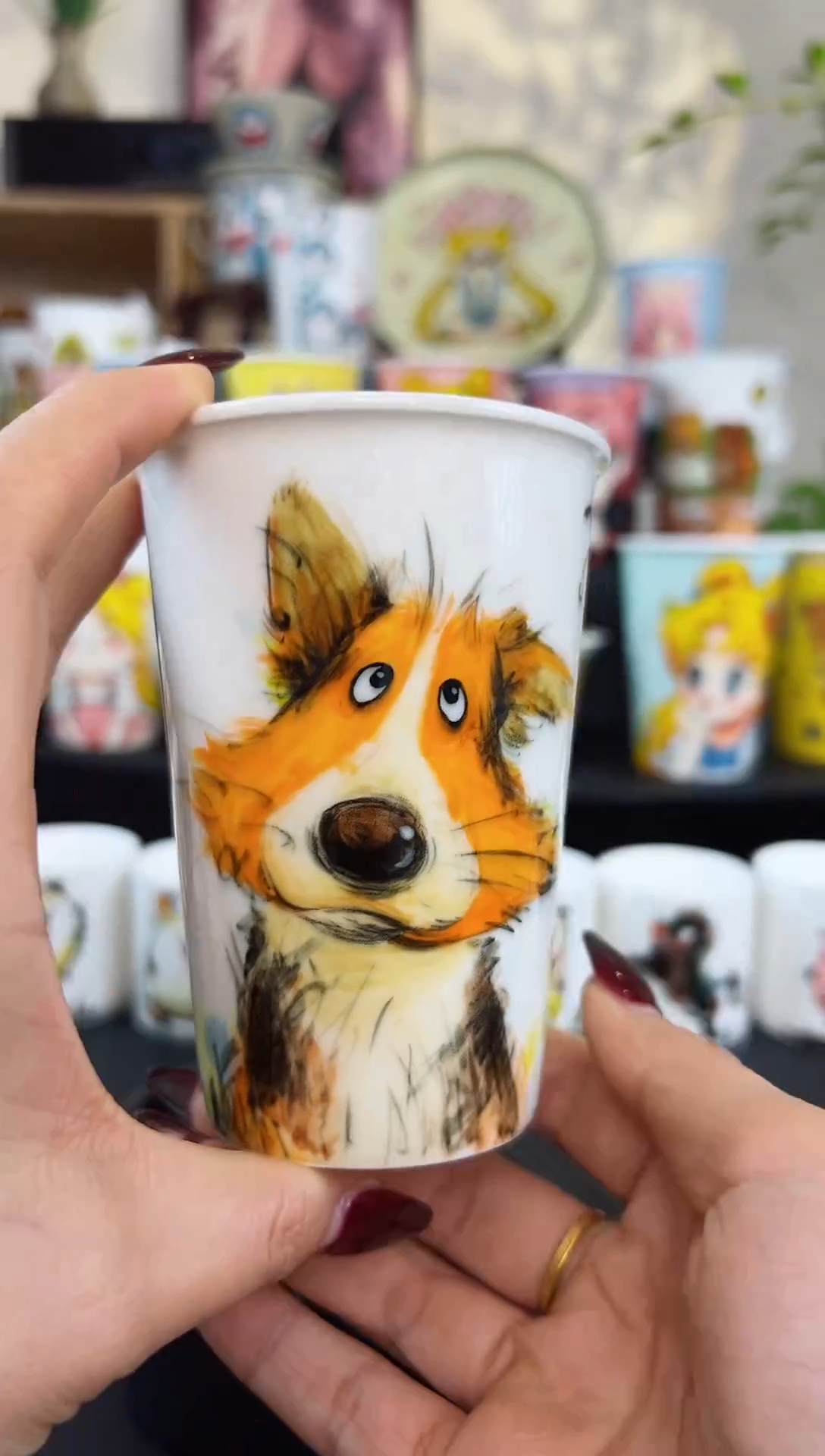 【闪购商品】摆件笙笙漫 手工手绘陶瓷杯杯