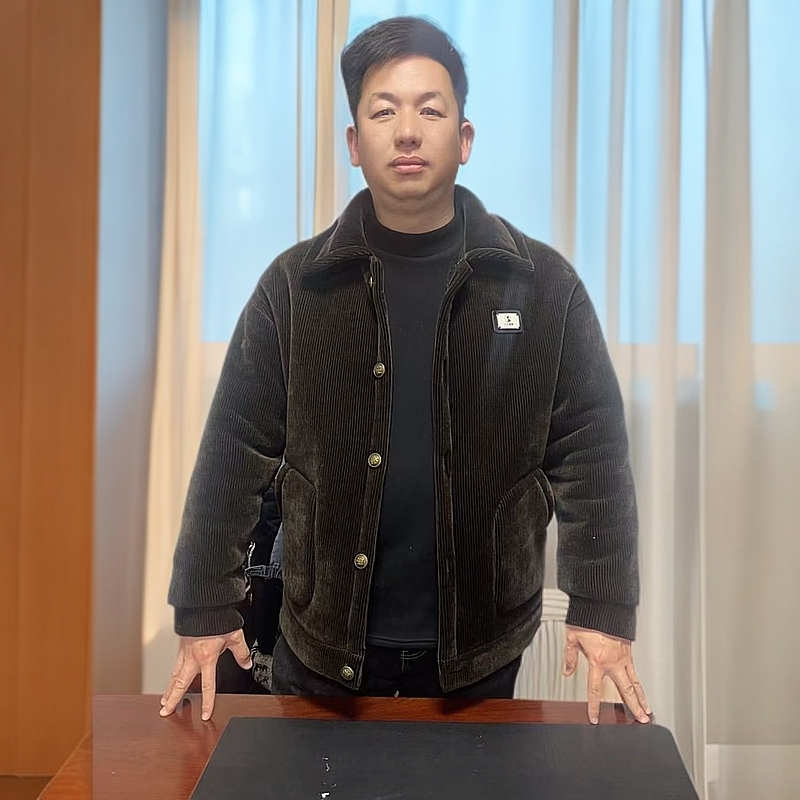 冬季高档男士睡衣复云感面料加绒加厚可外穿时尚修身家居服套装