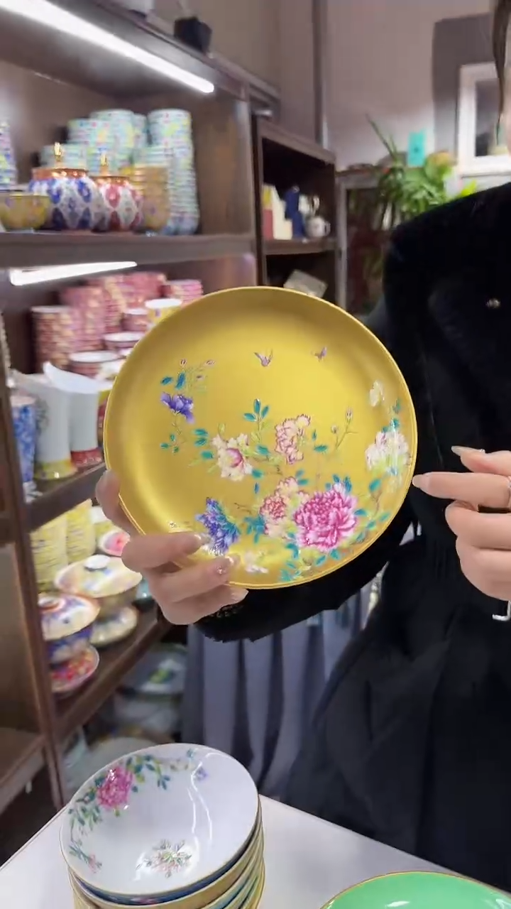 【闪购商品】瓷片8英寸景德镇满花平盘6个【秦坊】